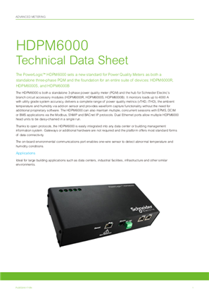 Image of PowerLogic™ HDPM6000 Head Unit Technical Data Sheet