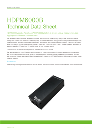 Image of PowerLogic™ HDPM6000B Technical Data Sheet