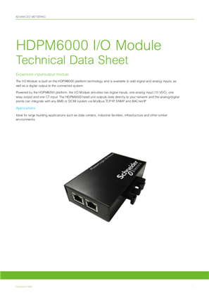 Image of PowerLogic™ HDPM6000 I/O Module Technical Data Sheet