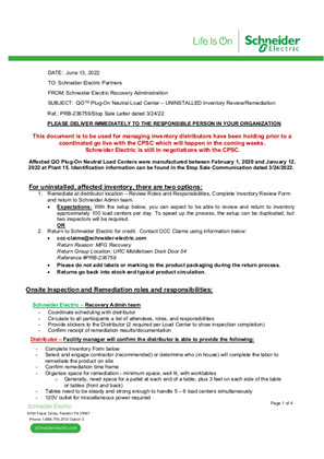 Image of QO Plug-On Neutral Load Center – UNINSTALLED Inventory Review/Remediation