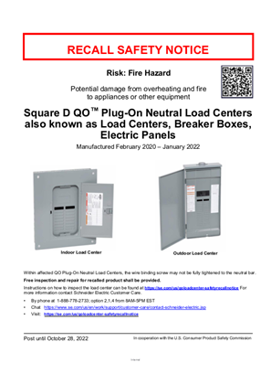Qo Load Center Safety Notice