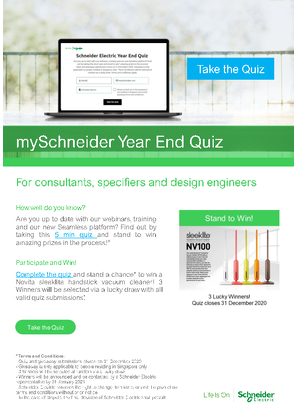 Image of mySchneider Year End Quiz - Partner Portal