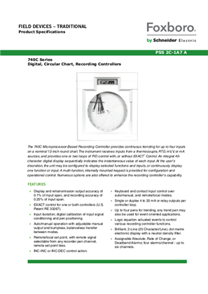 Image of 740C Series Digital, Circular, Chart, Recording Controllers