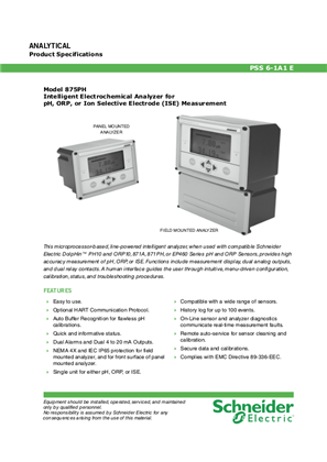 Image of Model 875PH Intelligent Electrochemical Analyzer for pH, ORP, or Ion Selective Electrode (ISE) Measurement