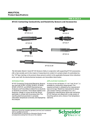 Image of 871CC Contacting Conductivity and Resistivity Sensors and Accessories