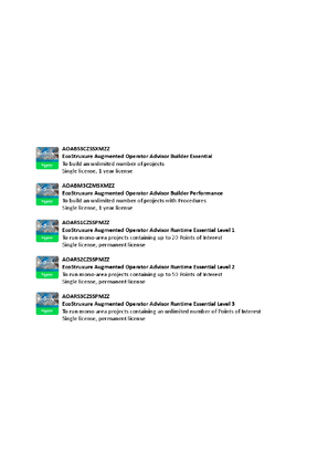 Image of EcoStruxure Augmented Operator Advisor Part Numbers V2.0