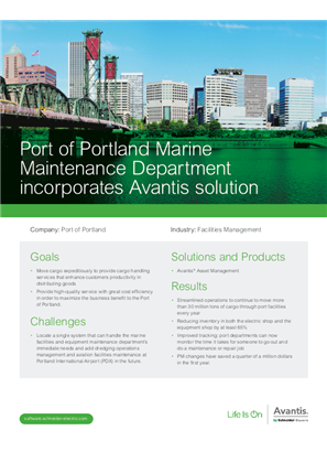 Image of Port of Portland Marine Maintenance Department incorporates Avantis solution