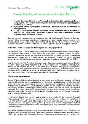 Obraz Czwarta Rewolucja Przemysłowa ze Schneider Electric