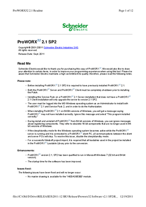 ProWORX 32 Service Pack 2 | Schneider Electric