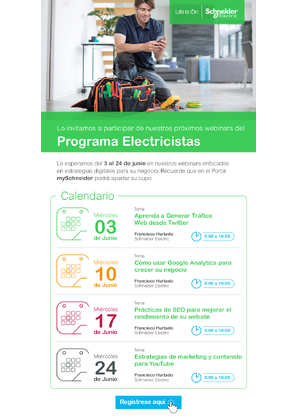 Image de Calendario de Webinars - Programa Electricista