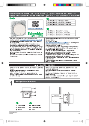 Image de Prise Ethernet Courant Porteur en Ligne (CPL) - PLC Ethernet AP - NVE91090 - Odace - Schneider Electric - Instruction de service
