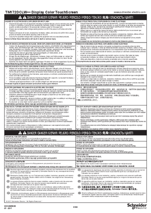 Kép TM172DCLW... Display Color TouchScreen, Instruction Sheet