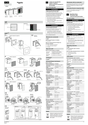 Image of New Unica-Signaling lamps, Emergency light, Lamp and bell push-button-Instruction Sheet (EN)