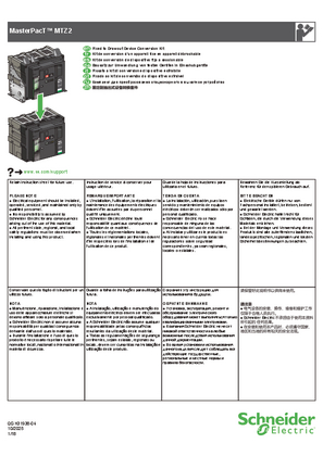 Image of MasterPacT MTZ2-Fixed to Drawout Device Conversion Kit - Instruction Sheet