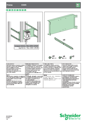 Bild av Mounting plate NSXm toggle/rotative 3P/4P vertical width 400