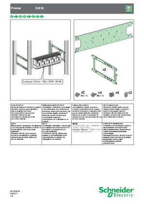 Slika linije Mounting plate for NSXm toggle/rotative 3P/4P vertical width 650