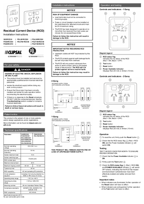 Image of Residual Current Device (RCD) Installation Instructions