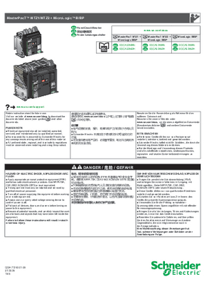 이미지 MasterPacT™ MTZ1/MTZ2 Fixed Circuit Breaker + MicroLogic™ B/BP - Instruction Sheet