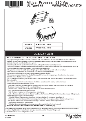 Изображение на Instruction Sheet : ATV600/900 UL Type 1 Kit for 690V - VW3A9705, VW3A9706