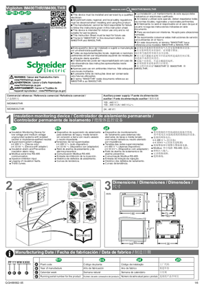 的映像 Vigilohm IM400THR/ IM400LTHR Instruction Sheet