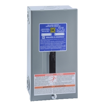 Image of QO24L70SCP : Load center, QO, 1 phase, 2 spaces, 4 circuits, 70A fixed main lugs, NEMA1, surface cover, consumer pack