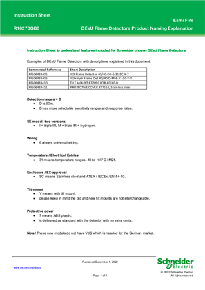 Billede af Special Detection DEsU Flame Detectors Instruction Sheet