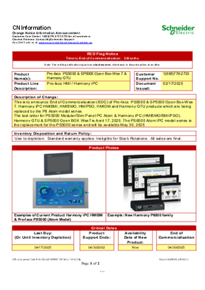 Image of CN Information Change - Pro-face PS5000 & SP5000 Open Box-Wes 7 & Harmony GTU
