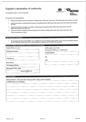 Slika linije RCM_SupplierDeclarationOfConformity_TMH2GDB