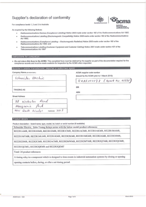 Image of ACMA Supplier DOC RCM RE22 (Juret) RE22 (Sprint1)