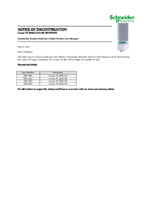 Image of ConextTX Product Discontinuation Notice