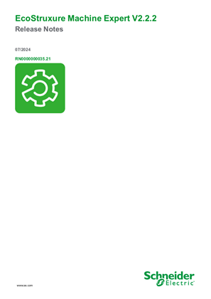Image of EcoStruxure Machine Expert V2.2.2 - Release Notes