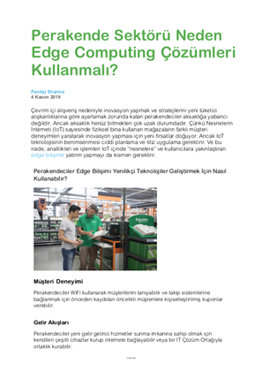 Görüntüsü Perakende Sektöründe Edge Bilişim Çözümlerinin Önemi
