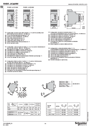 Attēls ar RM17… / RM22… / RM35… Harmony 1 Phase Control Relay, Instruction Sheet
