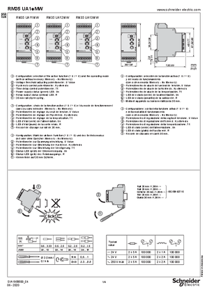 Image of RM35UA1.MW Voltage control Relay, single-phase and d.c., Instruction Sheet