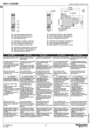 Imagen de RM17JC00MW Current control relay, Instruction Sheet
