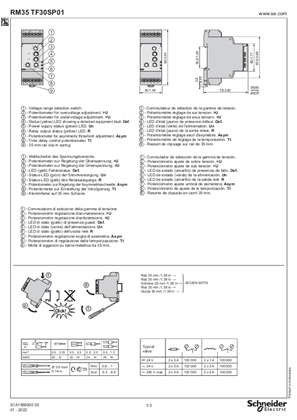 Image de RM35TF30SP01 Multifunction 3-phase supply control relays, Instruction de service