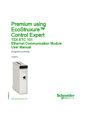 Obrázek Premium using EcoStruxure™ Control Expert - TSXETC101 Ethernet Communication Module, User Manual