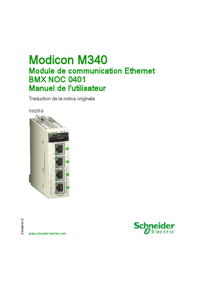 Image de Modicon M340 - BMXNOC0401 Module de communication Ethernet, Manuel de l'utilisateur