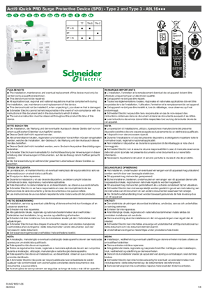 Image de Notice de montage - Acti9 iQuick PRD Type2&3 Parafoudre à cartouche débrochable