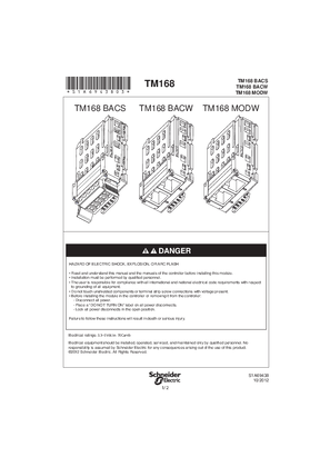 Image of TM168BAC. / TM168MODW BACnet Communication Modules, Instruction sheet
