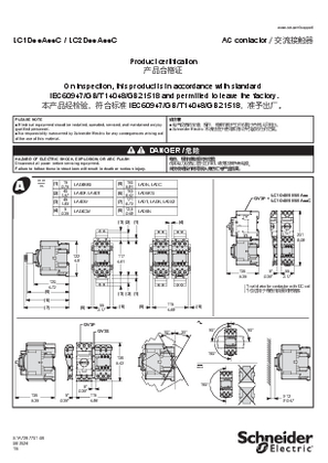 Image of TeSys LC1D40A-65A...C - Instruction Sheet