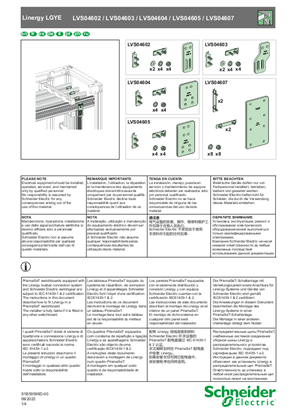 Slika korisnika Linergy LGYE - Connections to horizontal busbars- Instruction Sheet