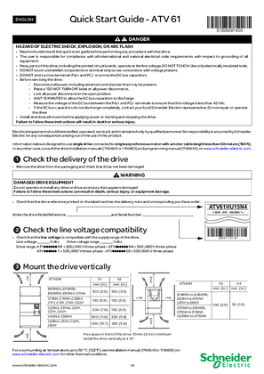 Image of ATV61 Quick start guide
