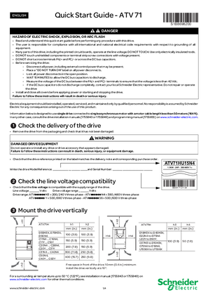 Image of ATV71 Quick start guide