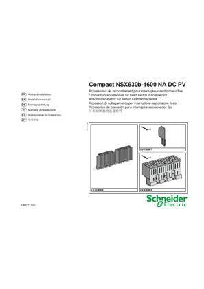 Obrázek Connection accessories for Compact NSX630b-1600 NA DC PV fixed switch disconnector - Instruction Sheet