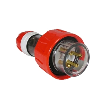 的映像 S56P420EO : 20A 500V 直角三相四极 圆脚插头(橙色)