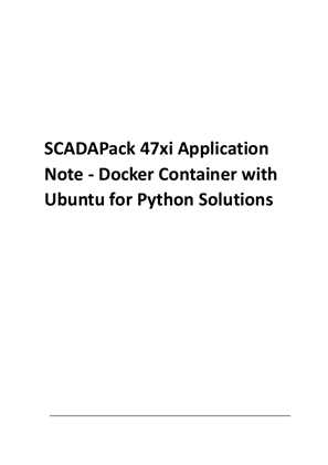 Image of SCADAPack 47xi Application Note - Docker Container with Ubuntu for Python Solution