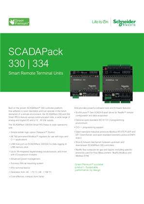 Image of SCADAPack 330 334 Datasheet Letter