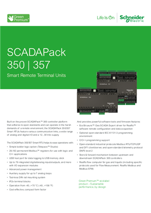 Image of SCADAPack 350 357 Datasheet A4