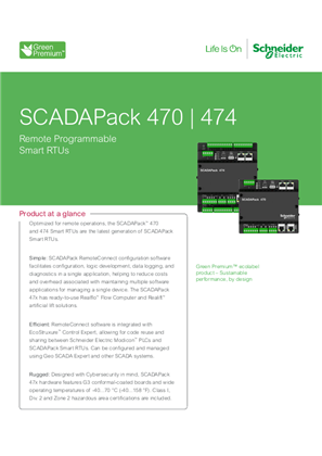 Image of SCADAPack 470 474 RTUs Datasheet Letter